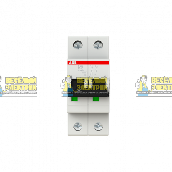 Автоматический выключатель 2-полюсной ABB S202 C40 