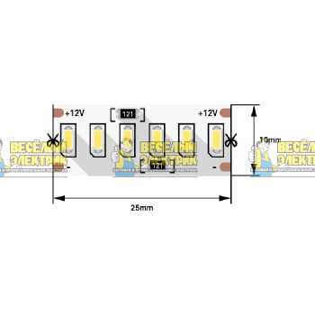 Лента светодиодная стандарт 3014, 240 LED/м, 24 Вт/м, 3M теплый белый SWG ( 5m )