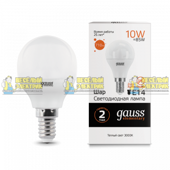 Лампа Gauss LED Elementary Globe 10W E14 3000K