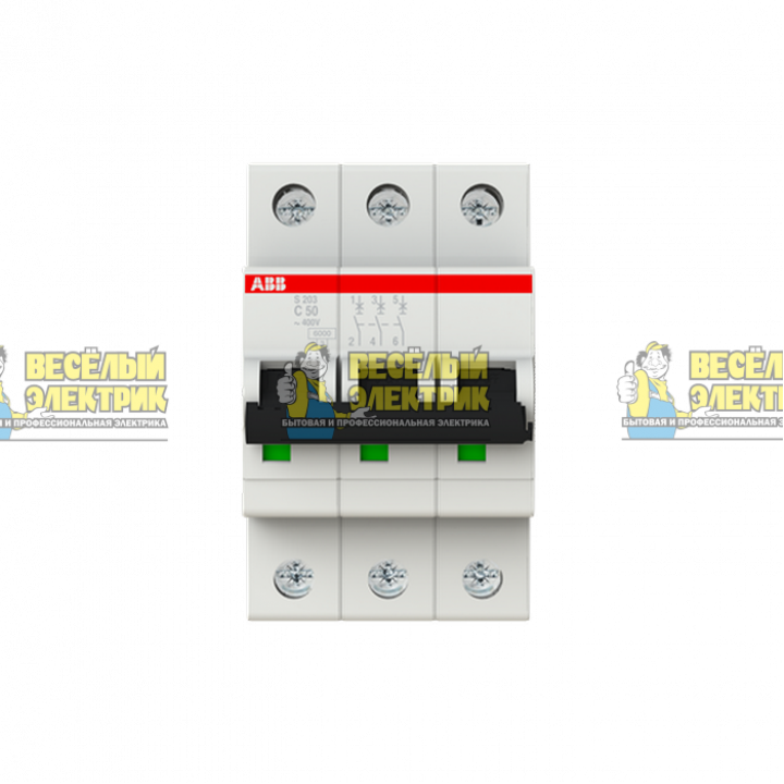 Автоматический выключатель 3-полюсной ABB S203 C50 