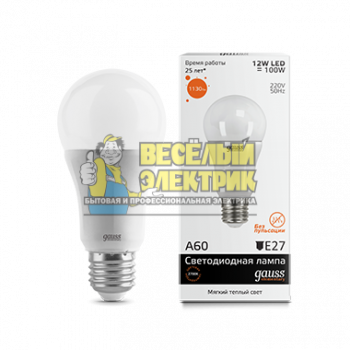 Лампа Gauss LED Elementary A60 12W E27 3000K