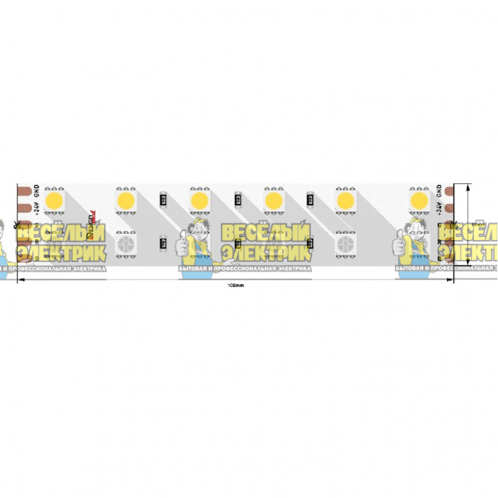 Светодиодная лента 28.8Вт 24В IP33 RGB + теплое свечение SWG ( 5m )