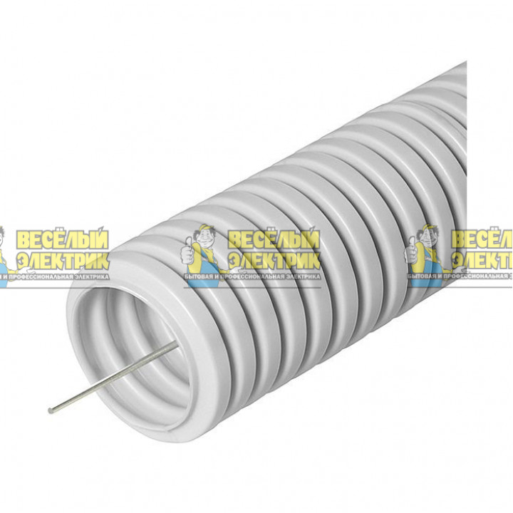 Труба гофрированная ПВХ легкая серая с/з d20 мм