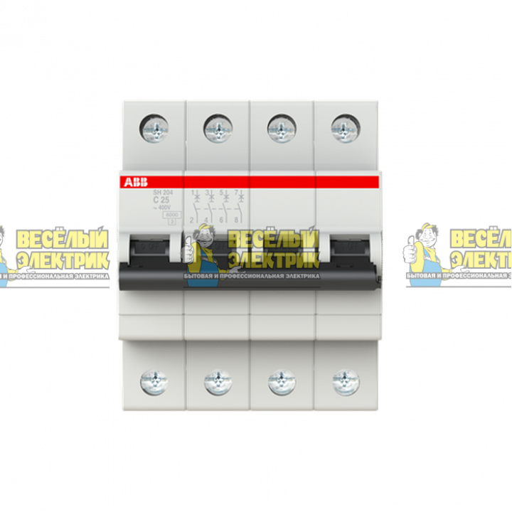  Автоматический выключатель 4-полюсной  ABB SH204 C25