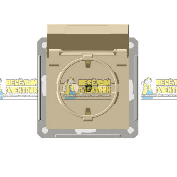 Механизм розетки с заземлением со шторками (слоновая кость) Schneider Electric W59 AQUA 