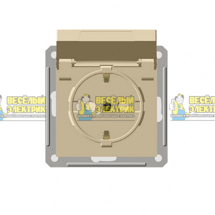 Механизм розетки с заземлением со шторками (слоновая кость) Schneider Electric W59 AQUA 