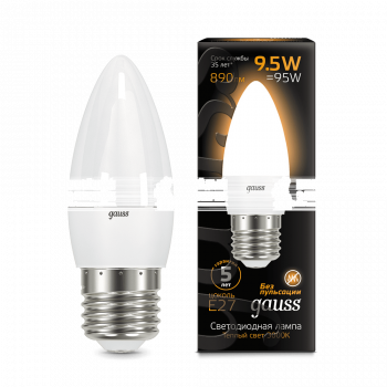 Лампа Gauss LED Candle E27 9.5W 3000К