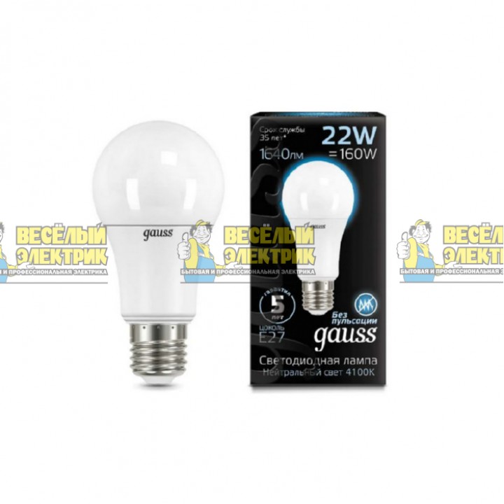 Лампа Gauss LED A70 22W E27 4100K