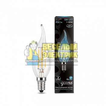 Лампа Gauss LED Filament Candle tailed E14 5W 4100K