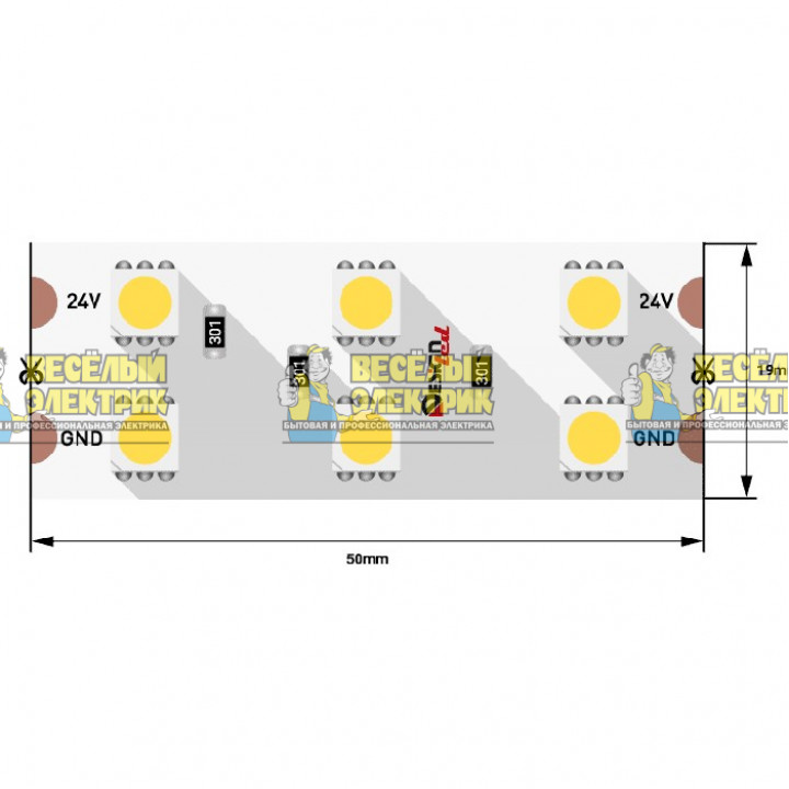 Светодиодная лента IP33 теплое белое свечение SWG ( 5m )