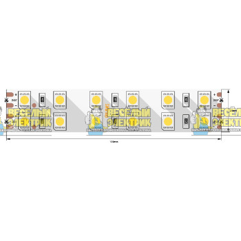 Светодиодная лента 24В 28.8Вт IP20 3М цвет теплый белый SWG ( 5m )