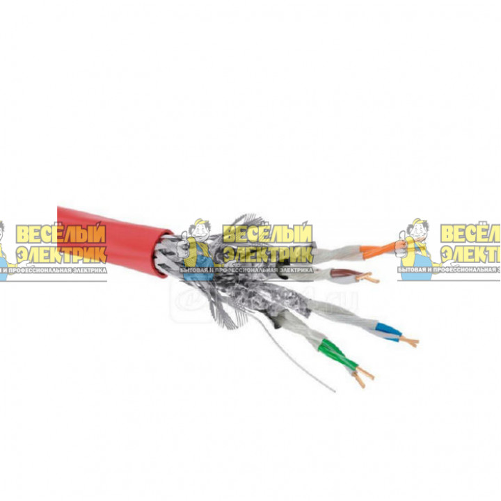 Кабель CAT 6A S/FTP нг(А)-FRHF бухта 500м красн. DKC