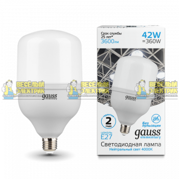 Лампа Gauss Elementary LED T120 E27 42W 3600lm