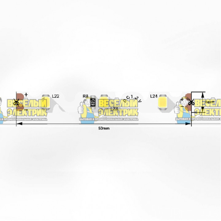 Светодиодная лента 3M 9Вт 12В цвет ультра холодный SWG ( 5m )