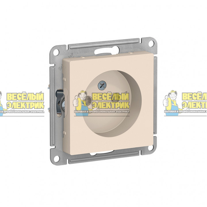 Механизм розетки без заземления со шторками (цвет бежевый) Schneider Electric ATLASDESIGN
