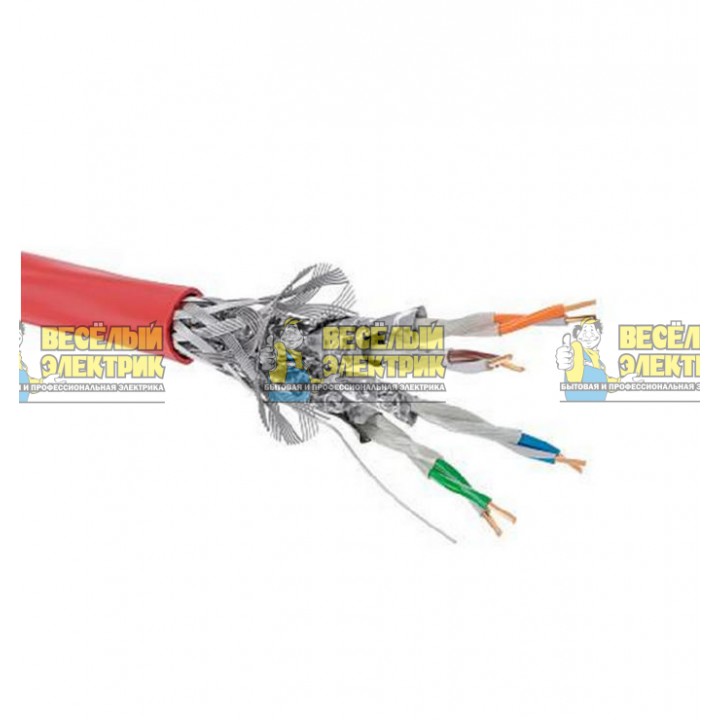 Кабель CAT 6A S/FTP нг(А)-FRHF бухта 500м красн. DKC