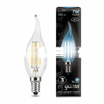 Лампа Gauss LED Filament Candle tailed E14 7W 4100К