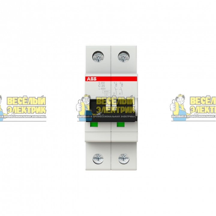 Автоматический выключатель 2-полюсной ABB S202 C25