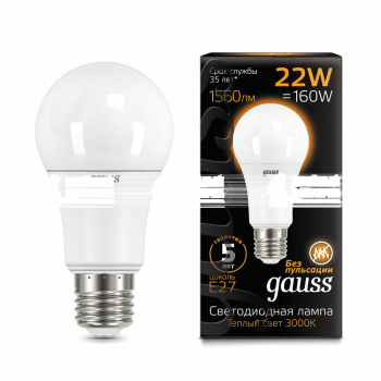 Лампа Gauss LED A70 22W E27 3000K