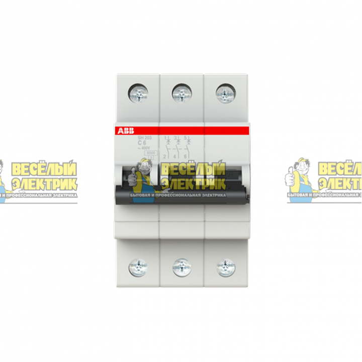 Автоматический выключатель 3-полюсной ABB SH203 C6