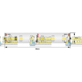 Светодиодная лента 9.6Вт 24В IP65 нейтральное свечение SWG ( 5m )