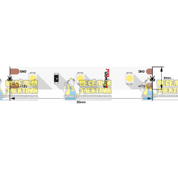 Светодиодная лента 12W IP65 теплого белого свечения SWG ( 5m )