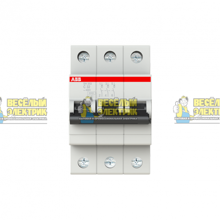 Автоматический выключатель 3-полюсной ABB SH203 C32