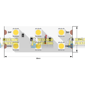 Светодиодная лента 28.8Вт 24В IP33 нейтральное свечение SWG ( 5m )