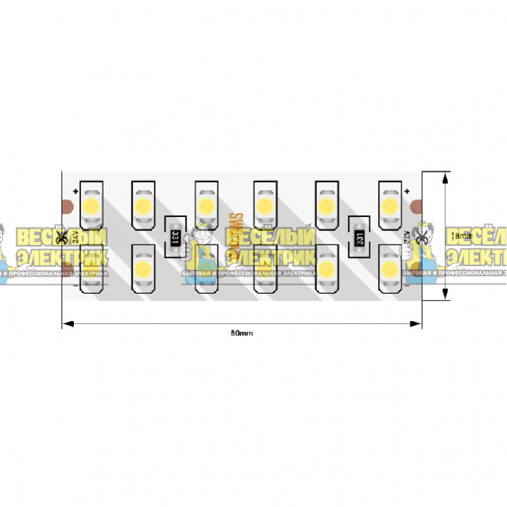 Светодиодная лента SMD-3528 3M холодное белое свечение SWG ( 5m )