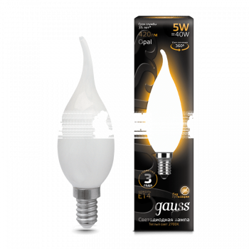 Лампа Gauss LED Filament Candle Tailed OPAL E14 5W