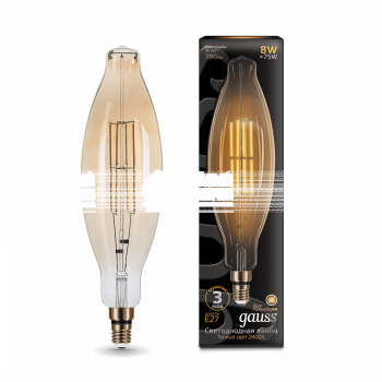 Лампа Gauss Led Vintage Filament BT120 8W E27