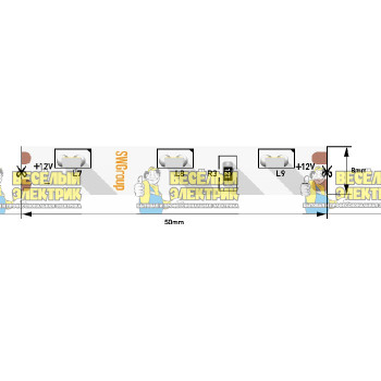 Светодиодная лента 12В 4.8Вт IP20 цвет свечения теплый белый SWG ( 5m )