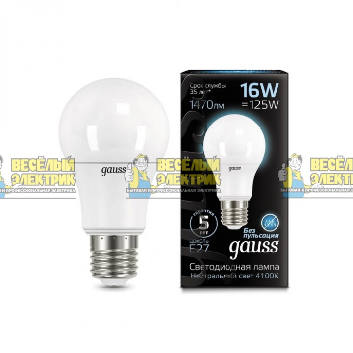 Лампа Gauss LED A60 16W E27 4100K