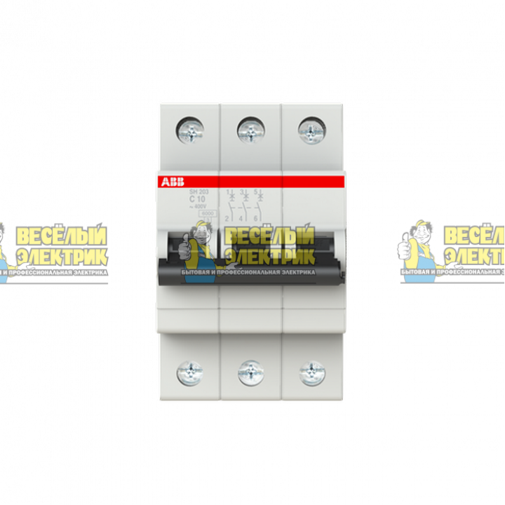 Автоматический выключатель 3-полюсной ABB SH203 C10