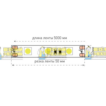 Cветодиодная лента 14.4W 12V IP20 свечение теплое SWG ( 5m )