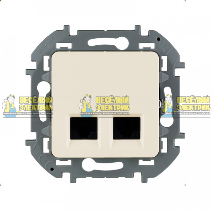 Розетка информационная 5e двойная неэкранированная (слоновая кость) Legrand Inspiria
